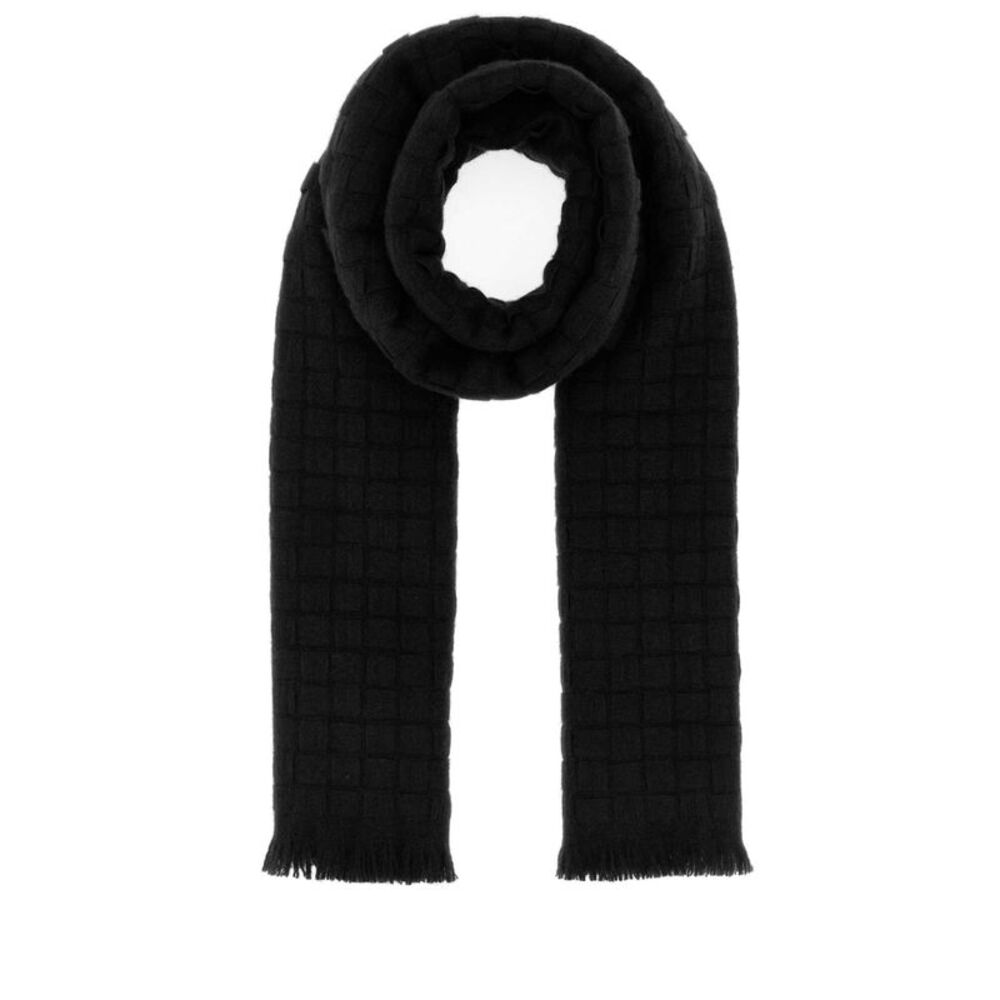 Bottega Veneta Men Black Cashmere Scarf